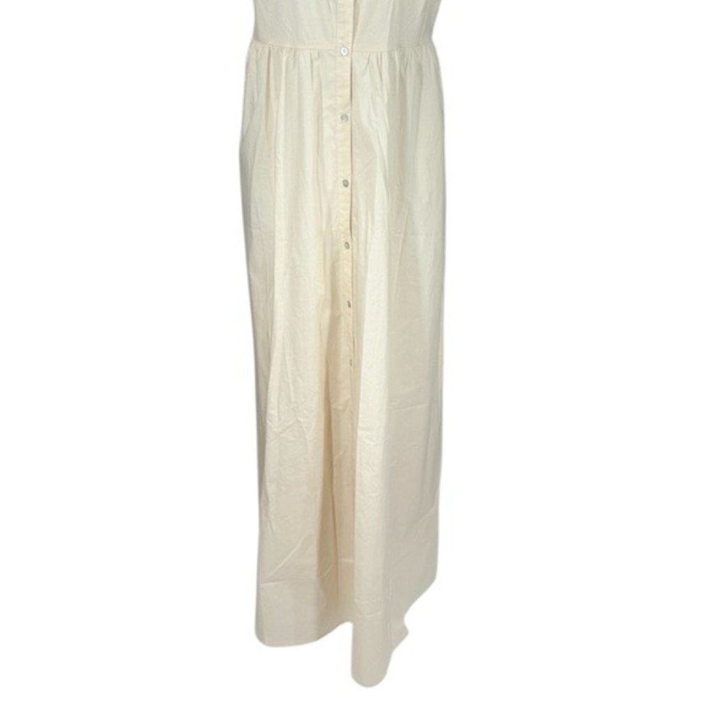 Bird & Knoll Palma Maxi Dress Ivory Cotton Poplin Nwt Size S — image 8 of 8